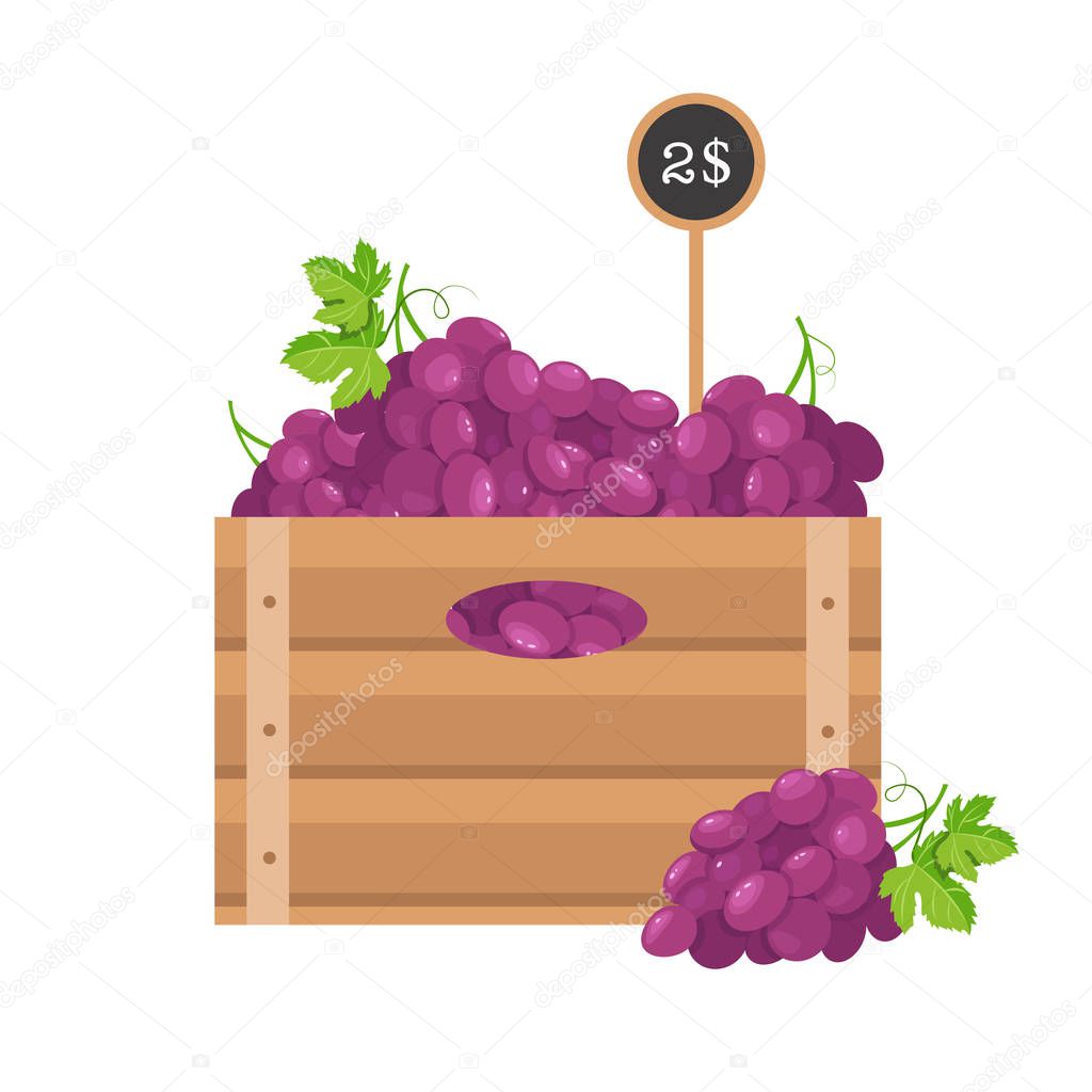 Grape in wooden grate
