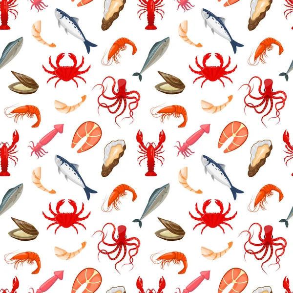 Modèle avec fruits de mer — Image vectorielle