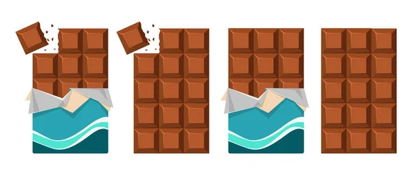 Icônes barre de chocolat noir — Image vectorielle