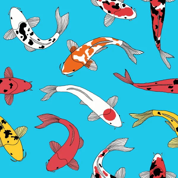 Pattern with koi fishes — 图库矢量图片