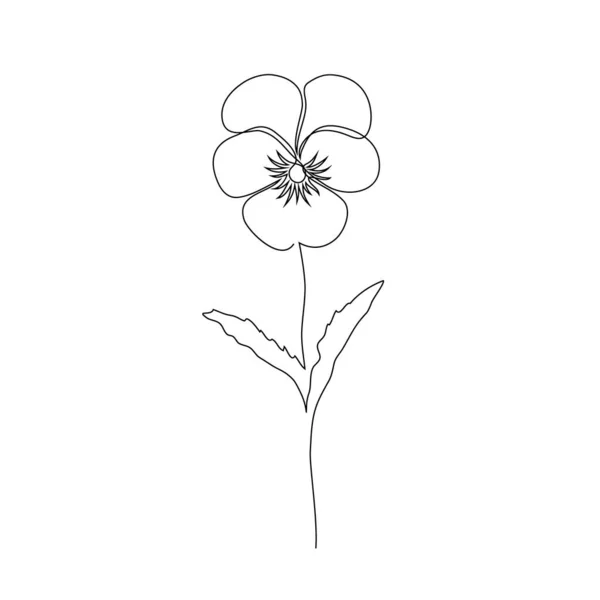 Violette bloem op wit — Stockvector