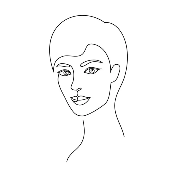 Minimální ženský obličej — Stockový vektor
