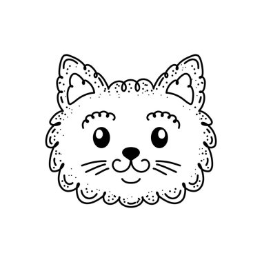 Beyaz arkaplanda karalama tarzı kedi