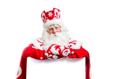 Noel Baba beyaz arka plan üzerinde izole. Ded moroz