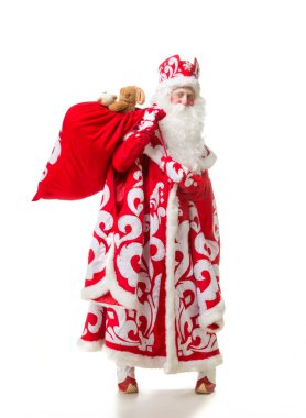 Noel Baba beyaz arka plan üzerinde izole. Ded moroz