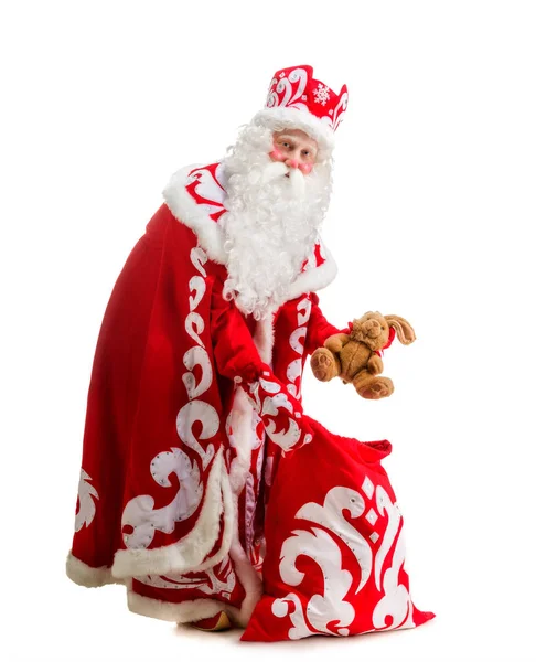 Santa Claus aislado sobre fondo blanco. Ded moroz —  Fotos de Stock