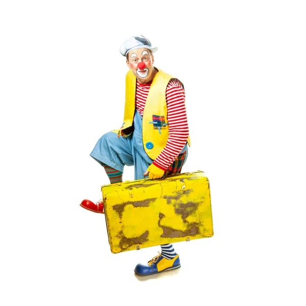 Смешной клоун с улыбкой на лице — стоковое фото