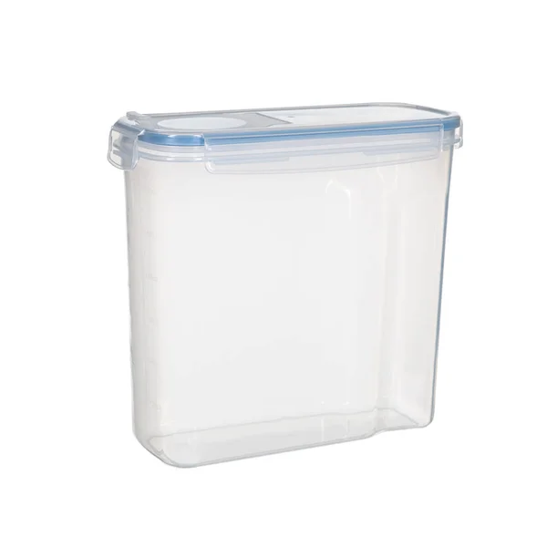 Caixa de recipiente de alimentos e cereais isolada em fundo branco — Fotografia de Stock