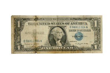 Dolar banknotu beyaz arkaplanda izole edildi