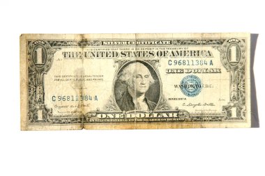 Dolar banknotu beyaz arkaplanda izole edildi