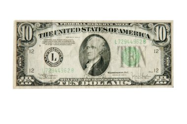 Dolar banknotu beyaz arkaplanda izole edildi