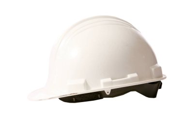 Beyaz arkaplanda izole edilmiş inşaat başlığı