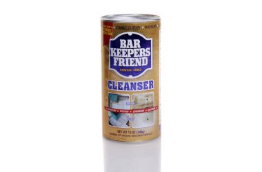 can of Bar Keepers Friend Cleanser isolated on white background clipart