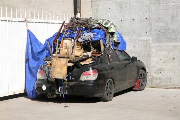Culver City California Usa January 2024 Abandoned Car Furnishings Homeless Stock Picture