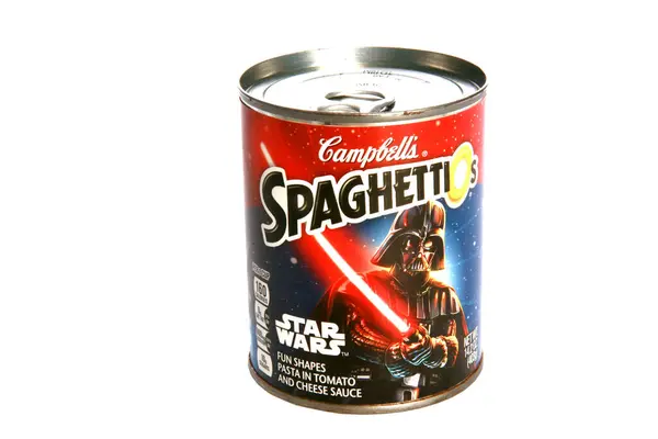 Campbell Spaghetti Can Star Wars Isolated White Background Stock Image