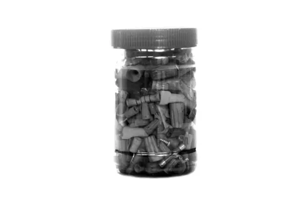 Collection Screws Hardware Plastic Jar Photo De Stock