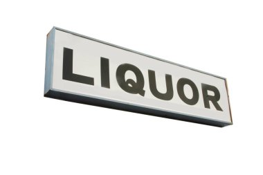 Beyaz arkaplanda içki işareti izole edildi