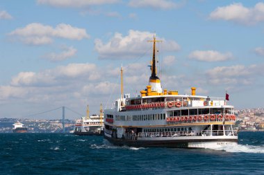 Güneşli havalarda Boğaz'da yolcu gemileri