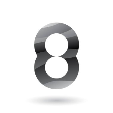Bir gri yuvarlak simge vektör çizim numarası beyaz arka plan üzerinde izole 8 için