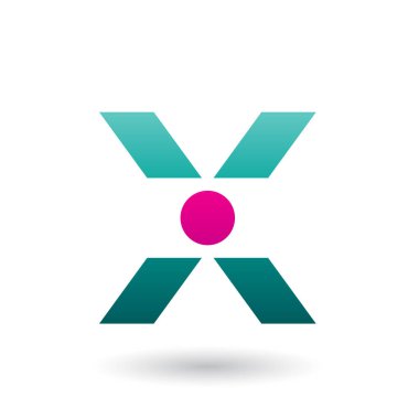 Bir Pers yeşil simge mektup X beyaz arka plan üzerinde izole bir daire ile vektör çizim