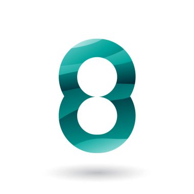 Farsça bir yeşil yuvarlak simge vektör çizim numarası beyaz arka plan üzerinde izole 8 için