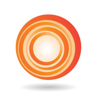 Çizgili bir turuncu simge vektör çizim harf O beyaz arka plan üzerinde izole için