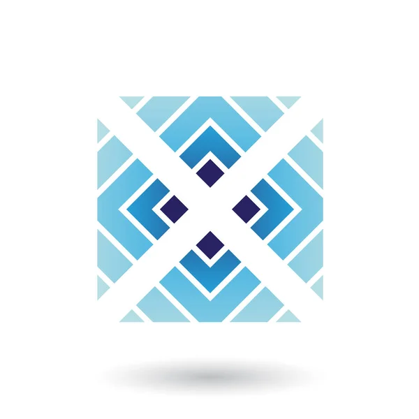 Ilustração Vetorial Letra Azul Ícone Com Quadrado Triângulos Isolados Fundo — Vetor de Stock