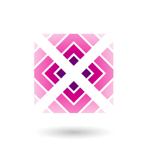 Vektorové Ilustrace Purpurové Písmeno Ikona Náměstí Trojúhelníky Izolovaných Bílém Pozadí — Stockový vektor