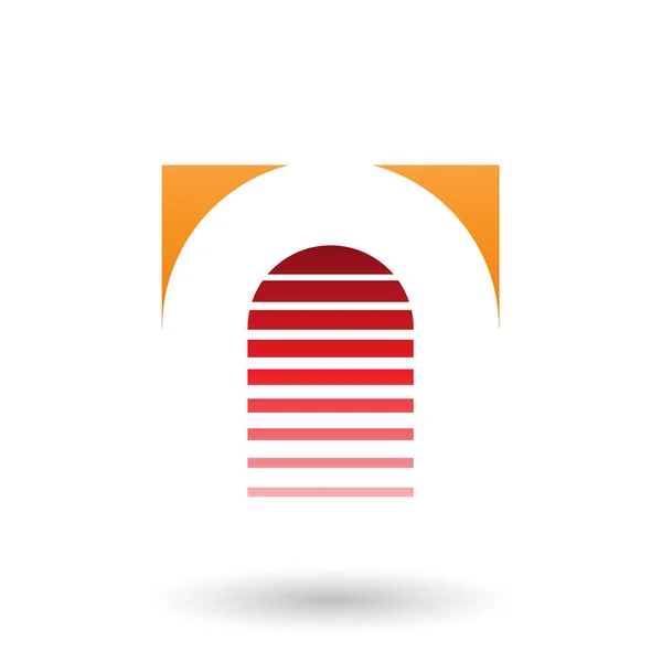 Vektor Illustration Orange Och Röd Omvända Ikon För Bokstaven Isolerad — Stock vektor