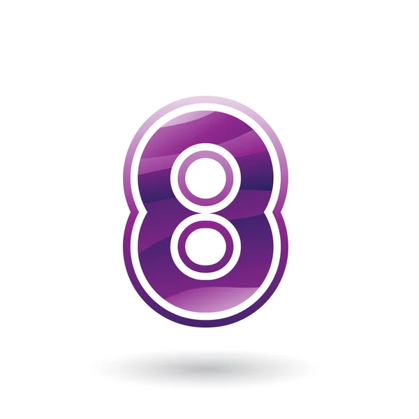 Vector Illustration Purple Icon Number Isolated White Background — Stock Vector