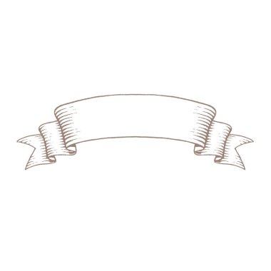 Brown Vectorized mürekkep kroki, beyaz arka plan üzerinde izole Banner gösterimi
