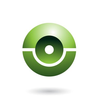 Vektör çizim, yeşil fütüristik parlak beyaz arka plan üzerinde izole küre