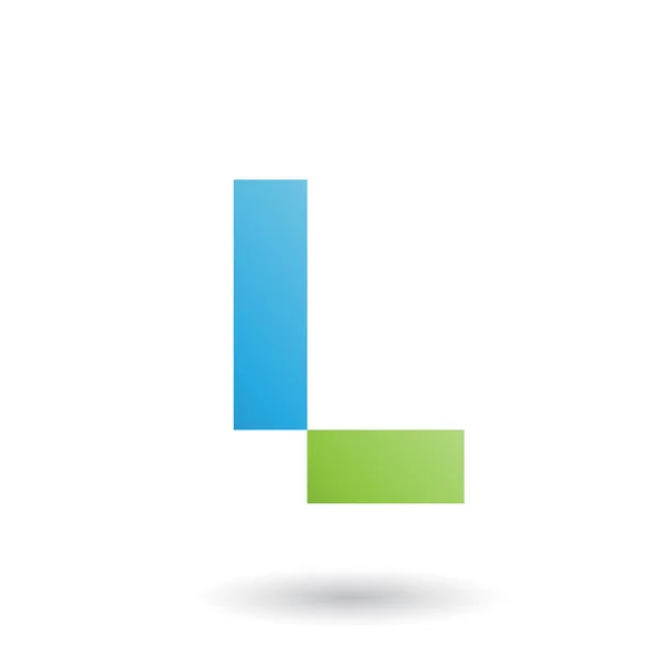 Ilustração Vetorial Letra Azul Com Formas Retangulares Isoladas Fundo Branco — Vetor de Stock
