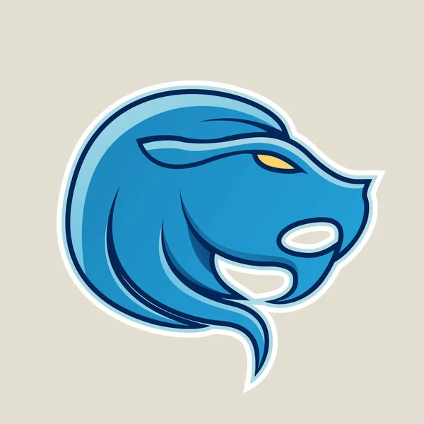 Vector Illustratie Van Blue Lion Leo Icon Geïsoleerd Een Witte — Stockvector