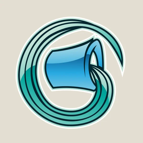 Icono Dibujos Animados Cubo Agua Azul Aislado Sobre Fondo Blanco — Vector de stock