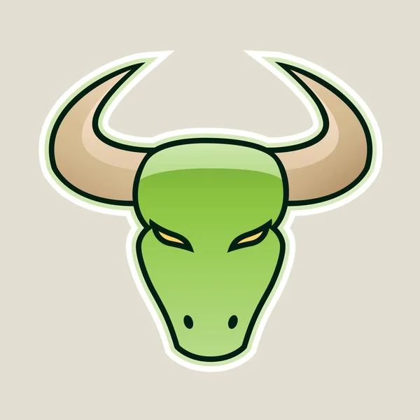 白背景に分離された緑強い牛アイコンのベクトル図 — ストックベクタ