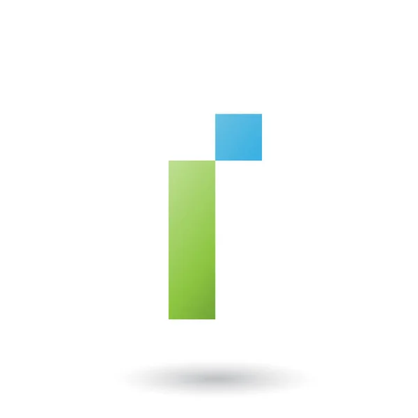 Ilustração Vetorial Letra Verde Com Formas Retangulares Isoladas Fundo Branco —  Vetores de Stock