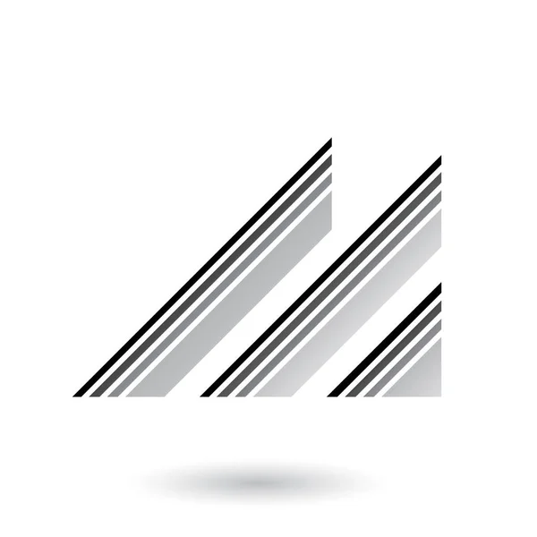 Векторное Отображение Серой Буквы Выделенными Белом Фоне Ретро Полосами — стоковый вектор