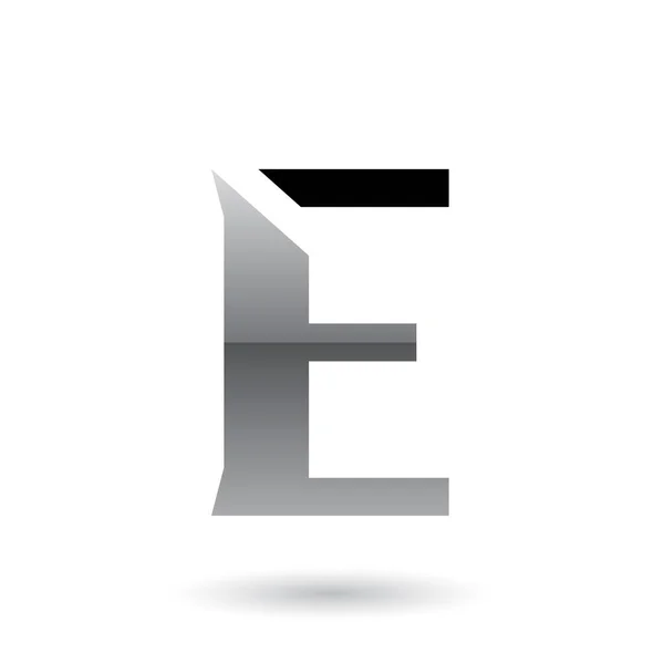 Vector Illustration Grey Sliced Letter Isolated White Background — Stock Vector