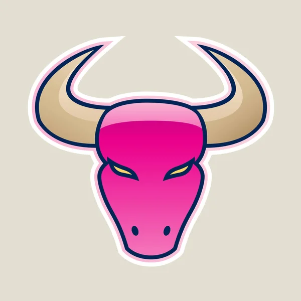 Icono Toro Fuerte Magenta Aislado Sobre Fondo Blanco — Archivo Imágenes Vectoriales