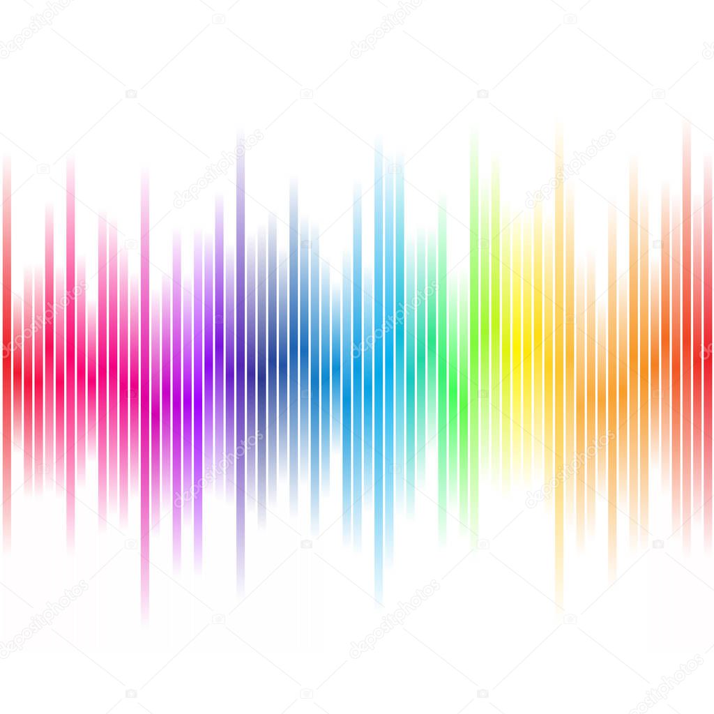 Vector Illustration of Abstract Rainbow Colored Bars isolated on a White Background
