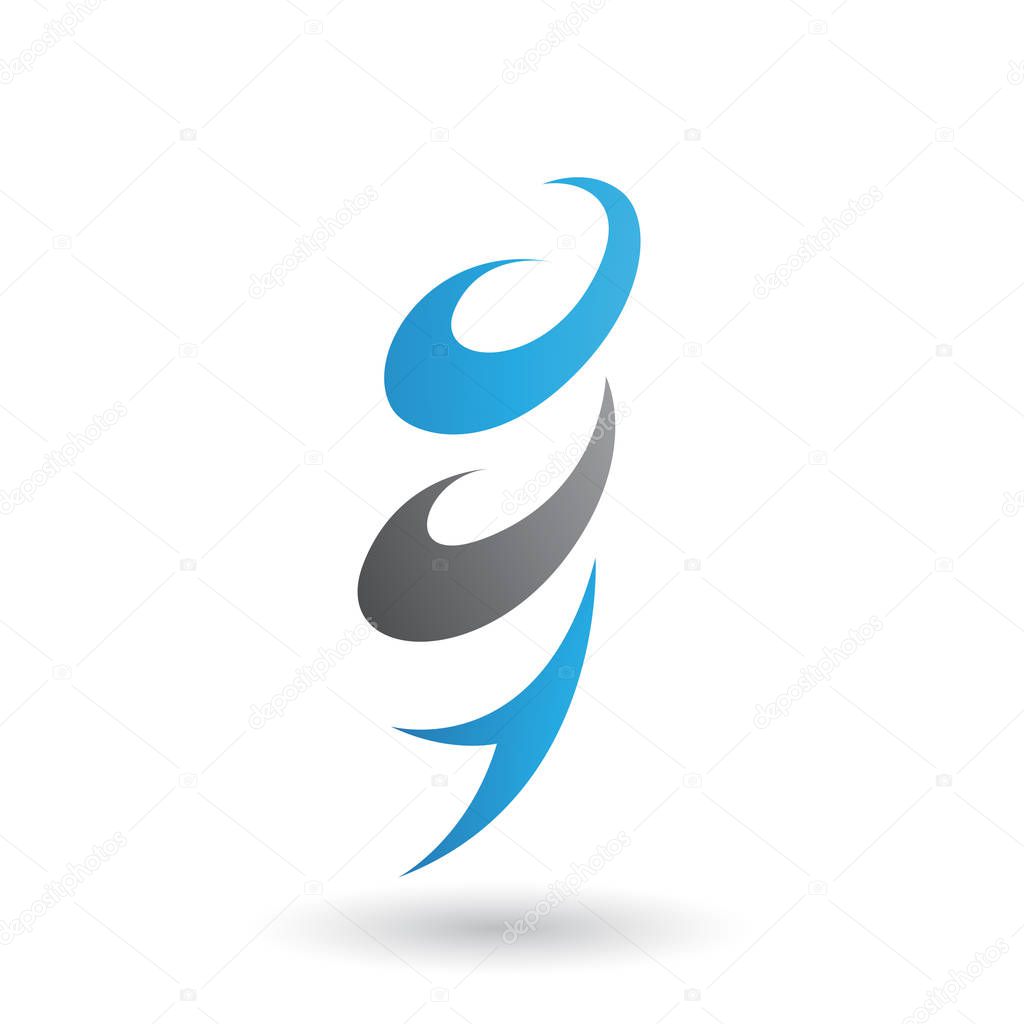 Vector Illustration of Blue Abstract Wind and Twister Shape isolated on a White Background