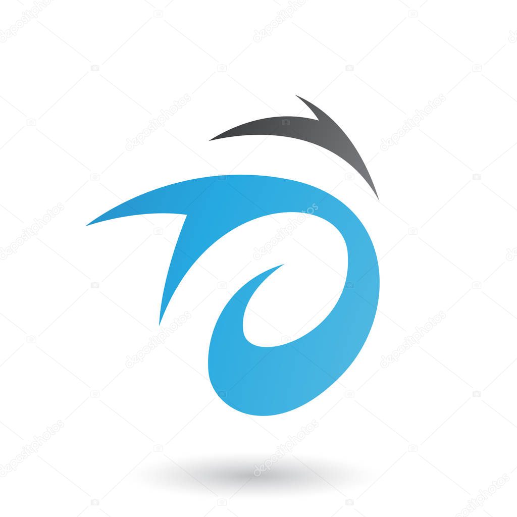 Vector Illustration of Blue Abstract Wind and Twister Shape isolated on a White Background