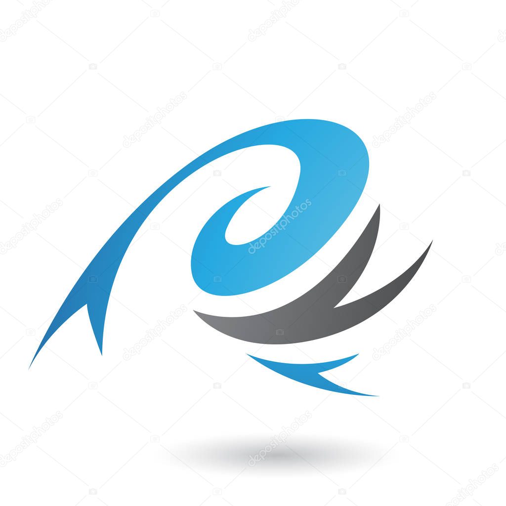 Vector Illustration of Blue Abstract Wind and Twister Shape isolated on a White Background
