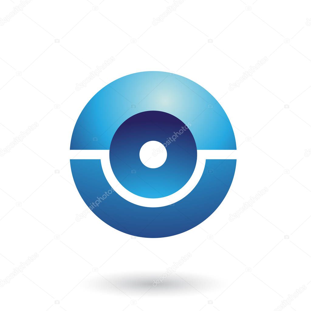 Vector Illustration of Blue Futuristic Shiny Sphere isolated on a White Background
