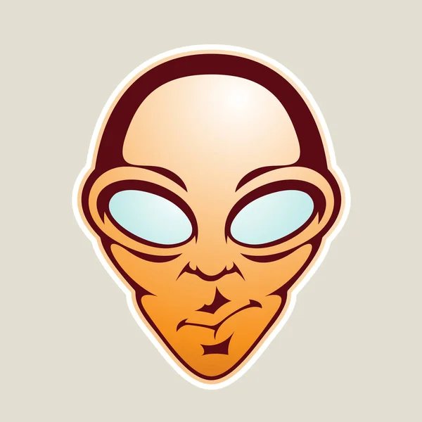 Vektor Illustration Von Orangefarbenen Alien Kopf Cartoon Symbol Isoliert Auf — Stockvektor