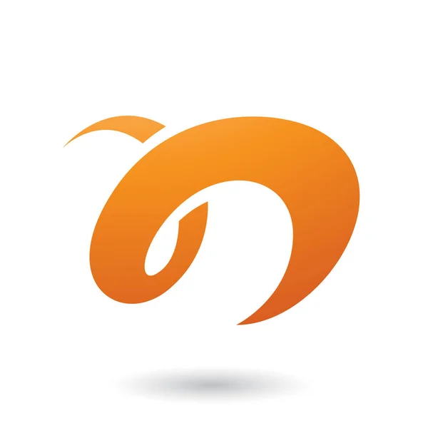 Vector Εικονογράφηση Του Πορτοκαλί Curvy Διασκέδαση Γράμμα Απομονωθεί Λευκό Φόντο — Διανυσματικό Αρχείο