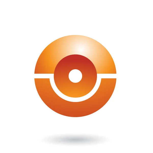 Vector Εικονογράφηση Του Πορτοκαλί Φουτουριστικό Λαμπερό Σφαίρα Απομονωθεί Λευκό Φόντο — Διανυσματικό Αρχείο