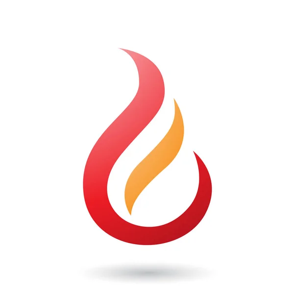 红色字母 形状的火焰图标在白色背景下被隔离的矢量插图 — 图库矢量图片