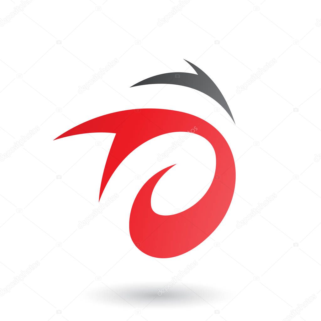 Vector Illustration of Red Abstract Wind and Twister Shape isolated on a White Background